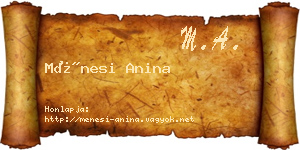 Ménesi Anina névjegykártya